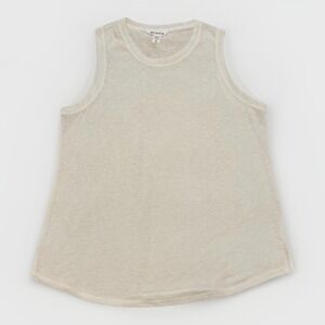 Athleta Womens Lightweight Tank Top XL White Modal/Poly Blend Breezy Coastal EUC